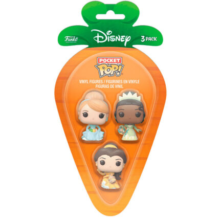 Carrot Pocket POP blister 3 figures Disney Princess Cinderella Tiana Bella easter